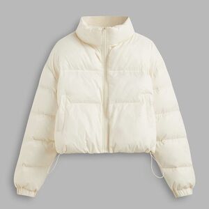 Cider NWT Beige Stand Collar Puffer Jacket Size Small